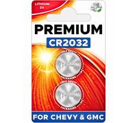 SHI Batería de repuesto para llavero Chevy GMC CR2032, paquete de dos | Silverado Equinox Malibu Sierra Traverse Cruze Impala Tahoe Terrain Acadia Yukon Colorado Camaro Suburban Trax Blazer Sonic