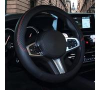 SHIAWASENA Funda para Volante de automóvil, de Cuero, Ajuste Universal de 15 Pulgadas, Antideslizante y sin Olor (Negro)