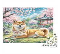 Shiba Inu 1000 Piece for Adults & Kids Shiba Inu at Japanese Temple Fun Present & Activity for Home & Wall Decor 70x50cm/1000pcs
