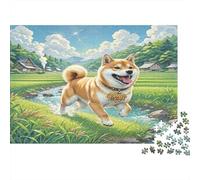Shiba Inu 1000 Pieces for Adults Shiba Inu in Meadow Fun and Challenging Family Game Great Gift 52x38cm/1000pcs