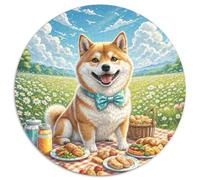 Shiba Inú 1000 Piezas Rompecabezas Redondo Adultos para Niños Buen Amigo Socio Mascota Circular Puzzle Niños para Toda La Familia Desafiante Intellectual Desafío 1000pcs (67.5x67.5cm)