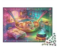 Shiba Inu Adorable Cocina mágica Puzzle de 1000 Piezas Papel para Adultos Hogar fantástico Relax Interacción Decoración Regalo 38x26cm/1000pcs