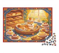 Shiba Inu Adorable Panadería Puzzle de 1000 Piezas Juego de Puzzle 1000 Piezas Papel para Adultos Cocina Acogedora Relax Regalo Familiar Decoración Hogar 70x50cm/1000pcs