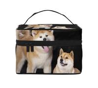 Shiba Inu Akita Inu, Bolsa de Maquillaje Bolsa de cosméticos Bolsa de Aseo de Viaje portátil Estuche para lápices