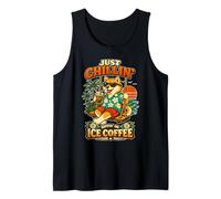 Shiba Inu Bebiendo café Helado en un Columpio DIGOR Camiseta sin Mangas