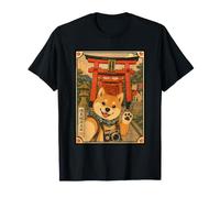 Shiba Inu Blogger Fushimi Inari Arte Ukiyo-e Japonés Lindo Camiseta