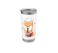 Shiba Inu Boba Tea Bubble Tea Anime Kawaii Dog Vaso térmico de acero inoxidable de doble pared