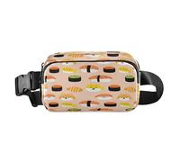 Shiba Inu - Bolsa cruzada de sushi japonesa para mujeres y hombres, adolescentes, bolsa cruzada de gran capacidad con correa ajustable para ir de compras, deportes y trabajo