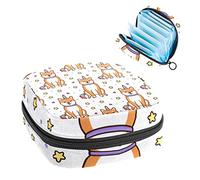 Shiba Inu - Bolsa de almacenamiento portátil con diseño de estrellas de unicornio, bolsa de almacenamiento para servilletas sanitarias, Varios colores, 4.7x6.6x6.6 in/12x17x17 cm