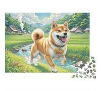 Shiba Inu Campo Japonés Puzzle de 1000 Piezas Puzzle para Adultos Relajación Decoración Regalo Familiar 38x26cm/1000pcs