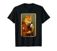 Shiba Inu Comiendo Onigiri Túnica Japonesa Historia del Período Edo Camiseta