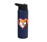 Shiba Inu Corazón Lindo Cachorro Amante Perro Refugio Rescate Stainless Steel Insulated Water Bottle