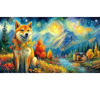 Shiba Inu de otoño en Las montañas Puzzle de 1000 Piezas de Papel Reciclado - Juego Divertido & Estimulante para Adultos y niños Regalo 75x50/1000pcs