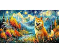 Shiba Inu de otoño en Las montañas Puzzle de 1000 Piezas de Papel Reciclado para Adultos - DesaFío edugatoivo & Decoración de Pared 38x26/1000pcs