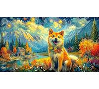 Shiba Inu de otoño en Las montañas Puzzle para Adultos de 1000 Piezas - Papel Reciclado Idea Decoración de Pared & Actividad 75x50/1000pcs
