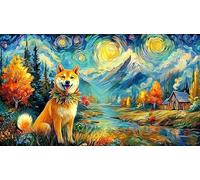 Shiba Inu de otoño en Las montañas Puzzle para Adultos de 1000 Piezas - Papel Reciclado Idea Decoración de Pared & Actividad 38x52/1000pcs