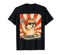 Shiba Inu DJ House Music Retro Perro Amante Camiseta
