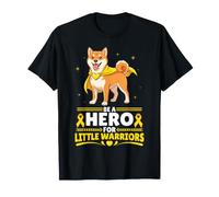 Shiba Inu Dog Be A Hero For Little Warriors Cáncer Infantil Camiseta