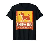 Shiba Inu Dog Dad Fun Colorido Retro Camiseta