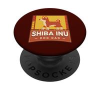 Shiba Inu Dog Dad Fun Colorido Retro PopSockets PopGrip Adhesivo