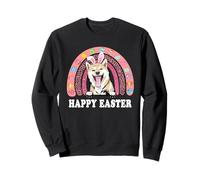 Shiba Inu Dog Easter Bunny Eggs Hunting Boho Rainbow Sudadera