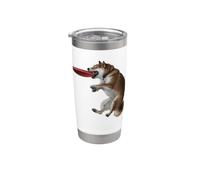 Shiba Inu Dog Fetch Frisbee Atrapa Perro Amante Vaso térmico de acero inoxidable de doble pared