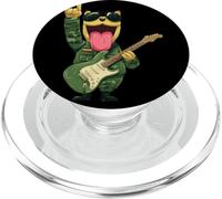Shiba Inu Dog Guitarra Militar Rockstar Punk Metal Gráfico PopSockets PopGrip para MagSafe