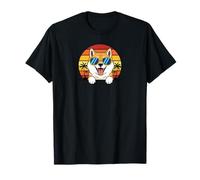 Shiba Inu Dog Sunset Sunglasses Puppy Camiseta