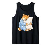 Shiba Inu Durmiendo en Lindos Pijamas Sleep Dog Camiseta sin Mangas