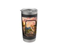 Shiba Inu En Espejo retrovisor Perro Amante Vaso térmico de acero inoxidable de doble pared