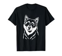 Shiba Inu en Gafas de Sol Cool Retrato Minimalista Camiseta