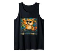 Shiba Inu - Gafas de sol para perro, música rock, divertidas, retro, cuernos Camiseta sin Mangas