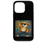 Shiba Inu - Gafas de sol para perro, música rock, divertidas, retro, cuernos Carcasa para iPhone 13 Pro