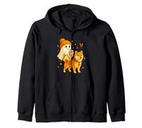 Shiba Inu Halloween Ghost Walking Shiba Inu Dog Sudadera con Capucha
