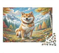 Shiba Inu Jigsaw Puzzle for Adults Shiba Inu in Mountains Fun Present & Activity for Home Wall Decor 38x26cm/1000pcs