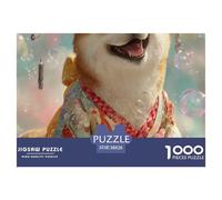 Shiba Inu Kimono Puzzle para Adultos Puzzle de 1000 Piezas Fondo de Burbujas Soñadoras Relajante Decoración Hogar Regalo 38x26cm/1000pcs