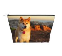 Shiba Inu Mascotas Perros Atardecer Bokeh Shiba Inu, Bolsa de artículos de tocador Bolsa de Maquillaje Bolsa de cosméticos Bolsa de artículos de tocador de Viaje portátil