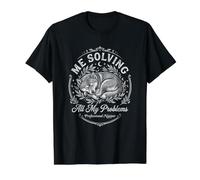 Shiba Inu Me Resolviendo Mis Problemas Dormir Siesta Divertido Camiseta gráfica económica, Hombre, Negro, S