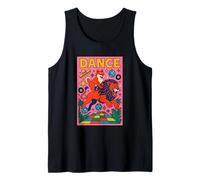 Shiba Inu Montando un León Danza Brillante Pop Art Camiseta sin Mangas