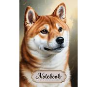 Shiba Inu Notebook For Dog Lovers: 6x9 Lined Journal with SHIBA Line Art on Every Page, 120 Pages - Gift for Dog Mom & Dog Dad