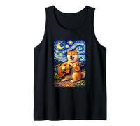 Shiba Inu Playing Guitar Whimsical Art Dog Music Camping Camiseta sin Mangas