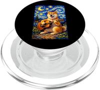 Shiba Inu Playing Guitar Whimsical Art Dog Music Camping PopSockets PopGrip para MagSafe