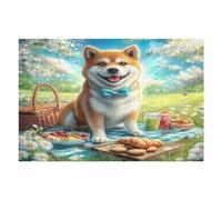 Shiba Inú Puzzle 1000 Piezas Educativo Impresión HD Cute Perro Pet Juego De Rompecabezas para Familia Entretenimiento Inteligente Construir Maquetas 1000 PCS