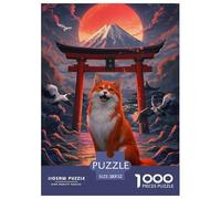 Shiba Inu Puzzle 1000 Piezas Elementos japoneses Puzzles Juego De Paciencia Y Reflexión Decoración De Pared De La Casa De Cartón 100% Reciclado Para Adultos Y Niños Mayores De 14 Años 52x38cm/1