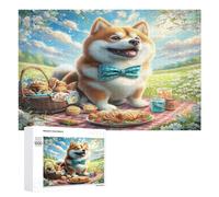 Shiba Inú Puzzle 1000 Piezas Estera Portátil 3D Cute Perro Pet Rompecabezas para Familia DIY Creativo Aliviar Estrés Decoración del Hogar Maquetas Construir 1000 PCS