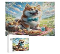 Shiba Inú Puzzle 300 Piezas Creativo Circular Cute Perro Pet Rompecabezas Familiar para Adultos Y Niños A 12 Años 3D Maquetas Construir Aliviar Estrés 300 PCS