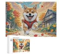 Shiba Inú Puzzle 300 Piezas Moderno DIY Linda Mascota Rompecabezas para Hombres Y Mujeres A 14 Años Aliviar Estrés Decoración Hogar Estera Portátil 3D 300 PCS