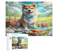 Shiba Inú Puzzle 500 Piezas Obra De Arte Colorido Cute Perro Pet Rompecabezas Familiar para Adultos Y Niños A 12 Años Aliviar Estrés Decoración Hogar Moderno 500 PCS