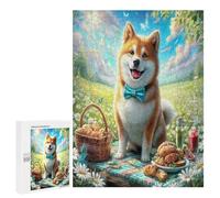 Shiba Inú Puzzle 500 Piezas Rompecabezas Familiar 3D Cute Perro Pet Obra De Arte Colorido para Hombres Y Mujeres A 14 Años Aliviar Estrés DIY Creativo 500 PCS