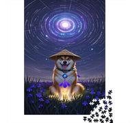Shiba Inú Puzzle Imposible,desafío for Adults Vortex del Cielo Estrellado Entretenimiento Creativo 1000 Piezas Obra De Arte De Juego De para Adultos, Regalos A Partir De 14 Años 1000pcs (75x50cm)